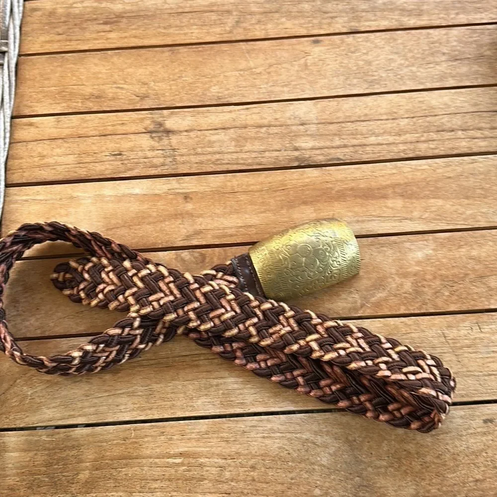 Weaved Women’s Brass Belt 36